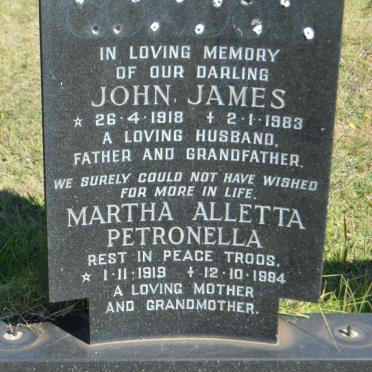 GORDON John James 1918-1983 &amp; Martha Aletta Petronella 1919-1994