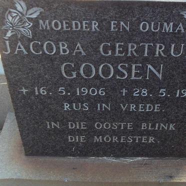 GOOSEN Jacoba Gertruida 1906-1972