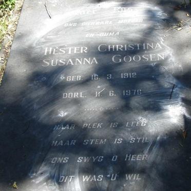 GOOSEN Jan Johannes 1905-1968 &amp; Hester Christina Susanna 1912-1976