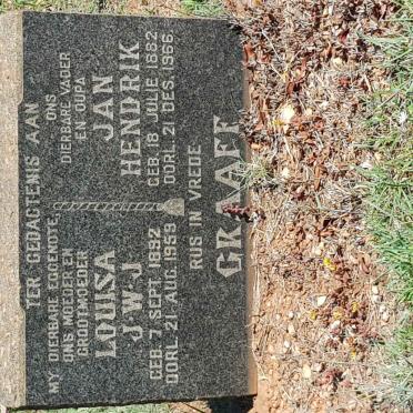 GRAAFF Jan Hendrik 1882-1966 &amp; Louisa J.W.J. 1892-1959