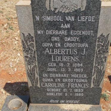 GRAAFF Albertus J. Lourens 1894-1969 &amp; Caroline Francis 1893-1980