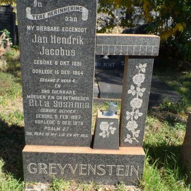 GREYVENSTEIN Jan Hendrik Jacobus 1891-1954 &amp; Ella Susanna OLIVIER 1897-1978
