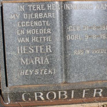 GROBLER Hester Maria nee HEYSTEK 1912-1958
