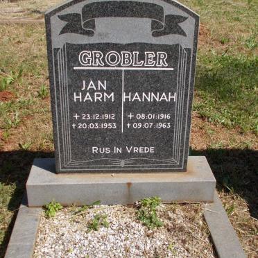 GROBLER Jan Harm 1912-1953 &amp; Hannah 1916-1963