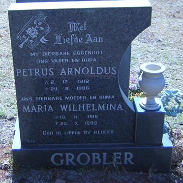 GROBLER Petrus Arnoldus 1912-1986 &amp; Maria Wilhelmina 1916-1993