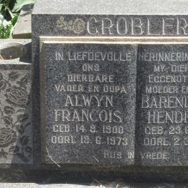 GROBLER Alwyn Francois 1900-1973 &amp; Barenddina Hendrika 1905-1969