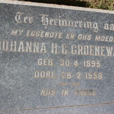 GROENEWALD Johanna H.C. 1895-1958
