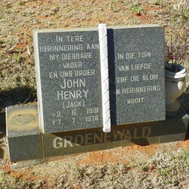 GROENEWALD John Henry 1931-1976