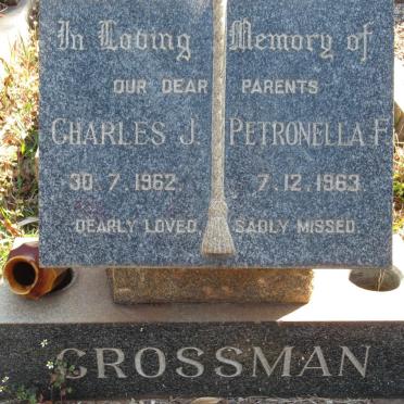 GROSSMAN Charles J.  -1962 &amp; Petronella F. -1963
