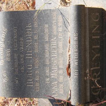 GREYLING Hugo Hendrik 1895-1963 &amp; Anna Margaretha GREYLING 1899-1989