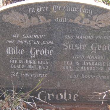 GROVÉ Mike 1895-1963 &amp; Susie MAREE 1902-1977