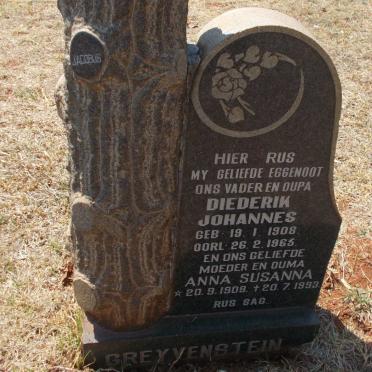 GREYVENSTEIN Diederik Johannes 1908-1965 &amp; Anna Susanna 1909-1993