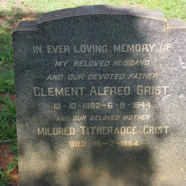 GRIST Clement Alfred 1882-1944 &amp; Mildred Titheradge -1964