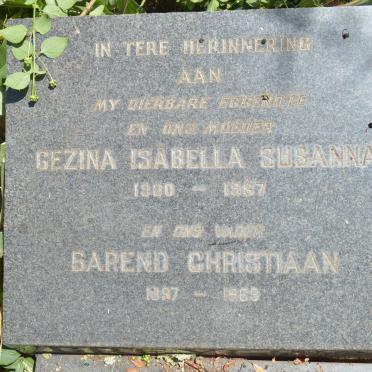 GREYLING Barend Christiaan 1897-1969 &amp; Gezina Isabella Susanna 1900-1967