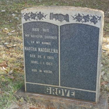 GROVE Martha Magdalena 1923-1957