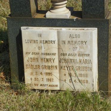 GRIBBIN John Henry Sadler 1890-1967 :: GRIBBIN Johanna Maria Meyer 1889-1968