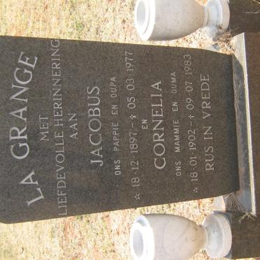 GRANGE Jacobus, le 1897-1977 &amp; Cornelia 1902-1983