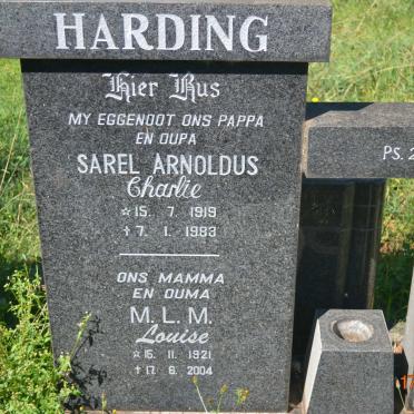 HARDING Sarel Arnoldus 1919-1983 &amp; M.L.M. 1921-2004