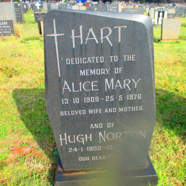 HART Hugh Norton 1900- &amp; Alice Mary 1909-1976