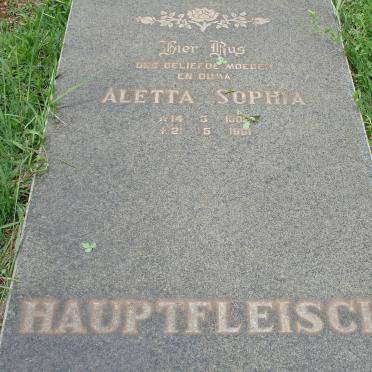 HAUPTFLEISCH Aletta Sophia 190?-1981