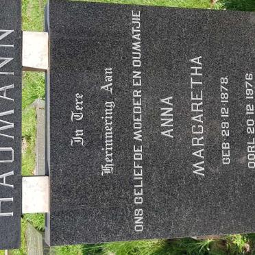 HAUMANN Anna Margaretha 1878-1976