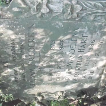 HART William Frederick 1873-1948 &amp; Martha Magdalena Gertruida 1886-1971