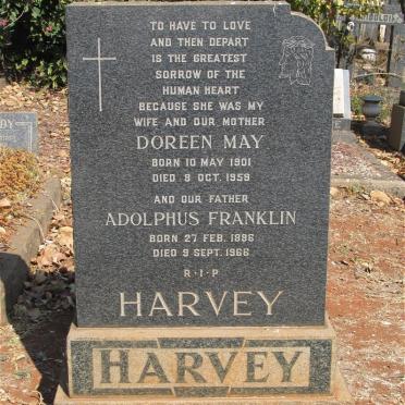 HARVEY Adolphus Franklin 1896-1966 &amp; Doreen May 1901-1959