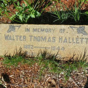 HALLETT Walter Thomas 1882-1944