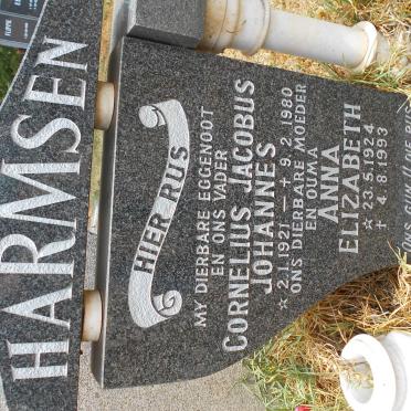 HARMSEN Cornelius Jacobus Johannes 1921-1980 &amp; Anna Elizabeth 1924-1993