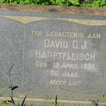 HAUPTFLEISCH David G.J. -1951