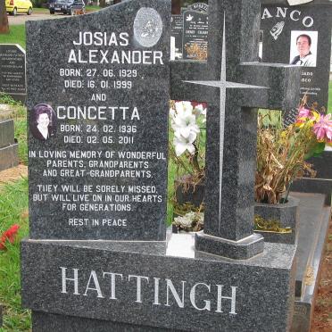 HATTINGH Josias Alexander 1929-1999 &amp; Concetta 1936-2011