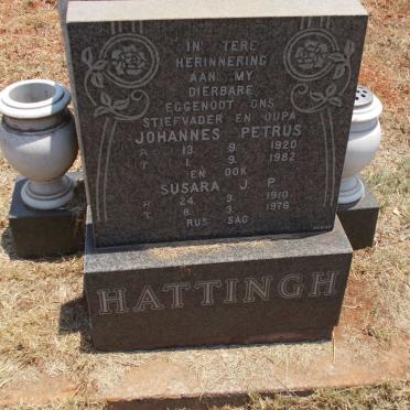 HATTINGH Johannes Petrus 1920-1982 &amp; Susara J.P. 1910-1976
