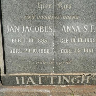 HATTINGH Jan Jacobus 1895-1958 &amp; Anna S.F. 1899-1961