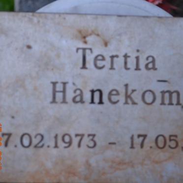 HANEKOM Frederik Johannes 1918-1983 &amp; Johanna Aletta ROSSOUW 1926-1993 :: HANEKOM Tertia 1973-2009