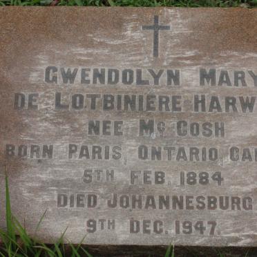 HARWOOD Gwendolyn Mary de Lotbiniere nee MCCOSH 1884-1947