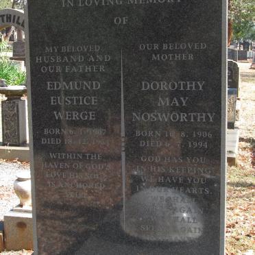 HAMBER Edmund Eustice Werge 1907-19?? &amp; Dorothy May Nosworthy 1906-1994