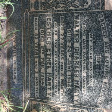 HARTY Walter Charles -1946 &amp; Esther Ethel -1964