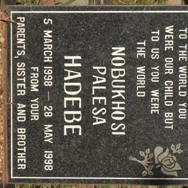 HADEBE Nobukhosi Palesa 1998-1998