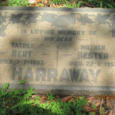HARRAWAY Bert -1953 &amp; Hester -1953