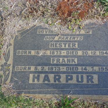 HARPUR Frank 1873-1951 &amp; Hester 1873-1947