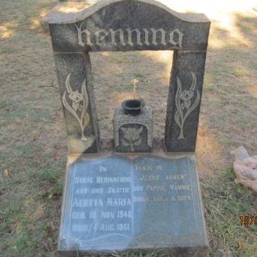 HENNING Aletta Maria 1946-1951