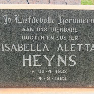 HEYNS Isabella Aletta 1932-1989