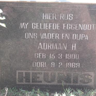 HEUNIS Adriaan H. 1900-1969