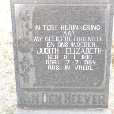 HEEVER Judith Elizabeth, van den 1910-1964