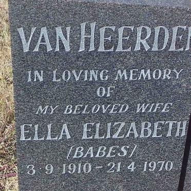 HEERDEN Ella Elizabeth, van 1910-1970