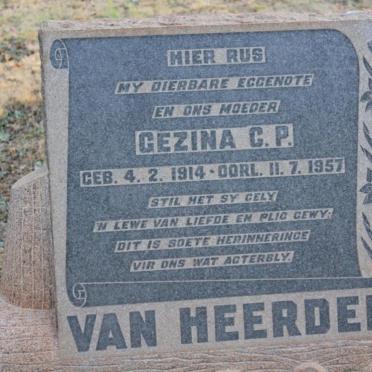 HEERDEN Gezina C.P., van 1914-1957