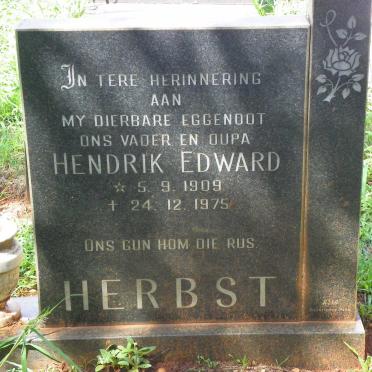 HERBST Hendrik Edward 1909-1975