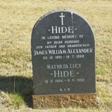 HIDE James William Alexander 1901-1969 &amp; Mathilda Lucy 1904-1992