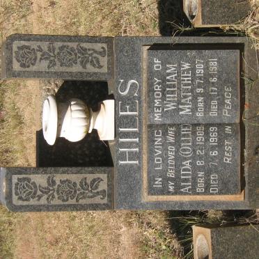 HILES William Matthew 1907-1981 &amp; Alida 1909-1969
