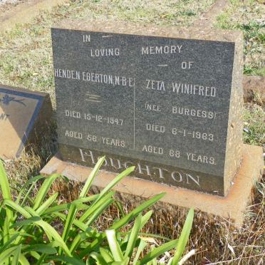 HOUGHTON Henden Egerton -1947 &amp; Zeta Winifred BURGESS -1963